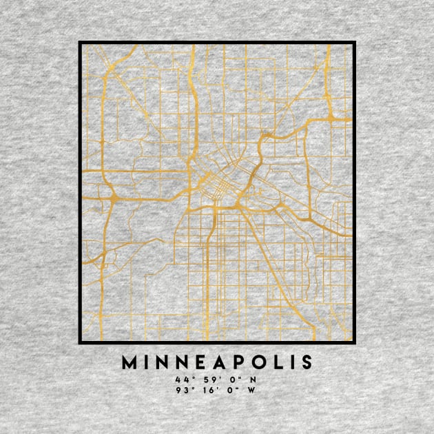 MINNEAPOLIS MINNESOTA CITY STREET MAP ART by deificusArt